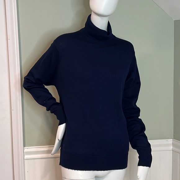 Byford Navy SuperWash Pure Virgin Wool Turtleneck Made in England- Machine Wash - Picture 2 of 5